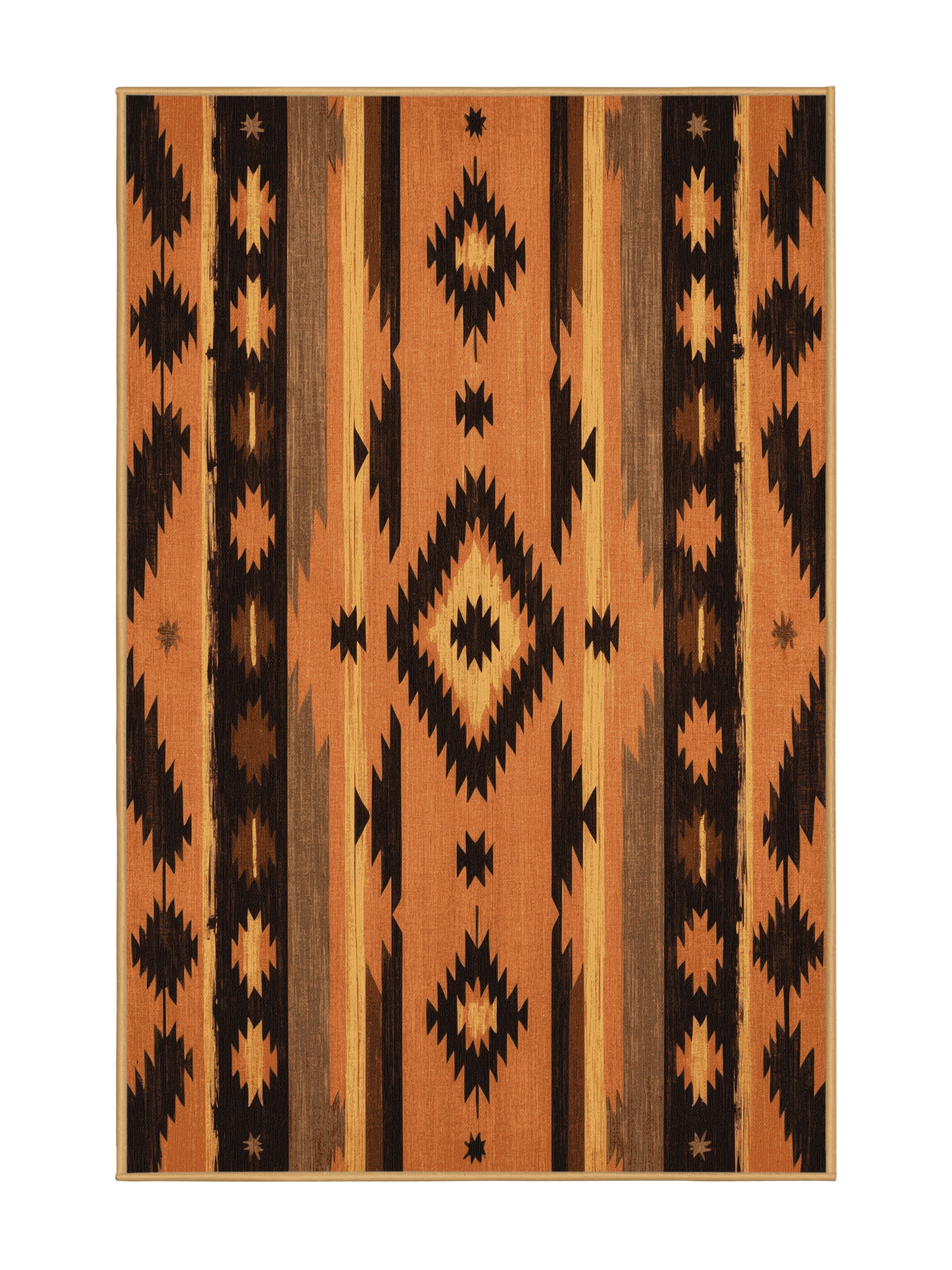 Heritage Southwest Turquoise Legacy - Premium Tiger Orange Modern Area Rug | Plush & Washable Options | Rugolution Home Decor
