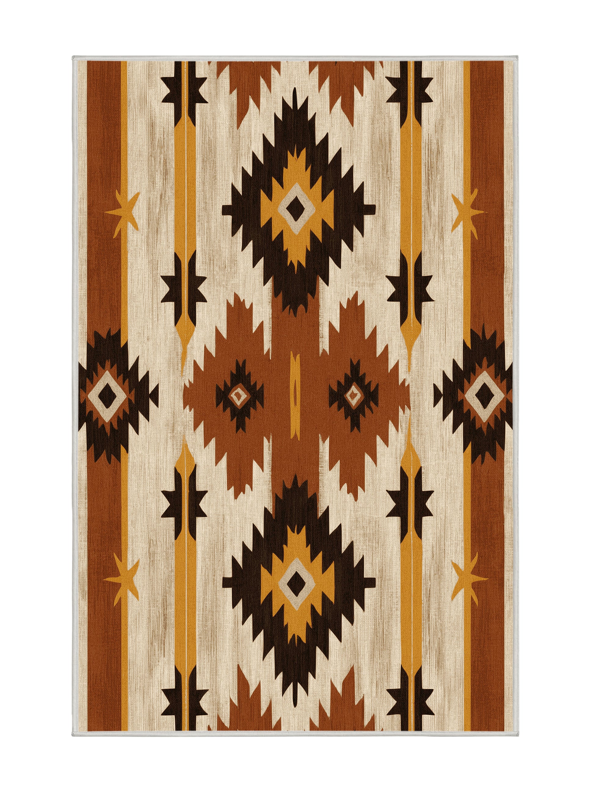 Heritage Southwest Tumbleweed Trail - Premium Golden Silk Modern Area Rug | Plush & Washable Options | Rugolution Home Decor