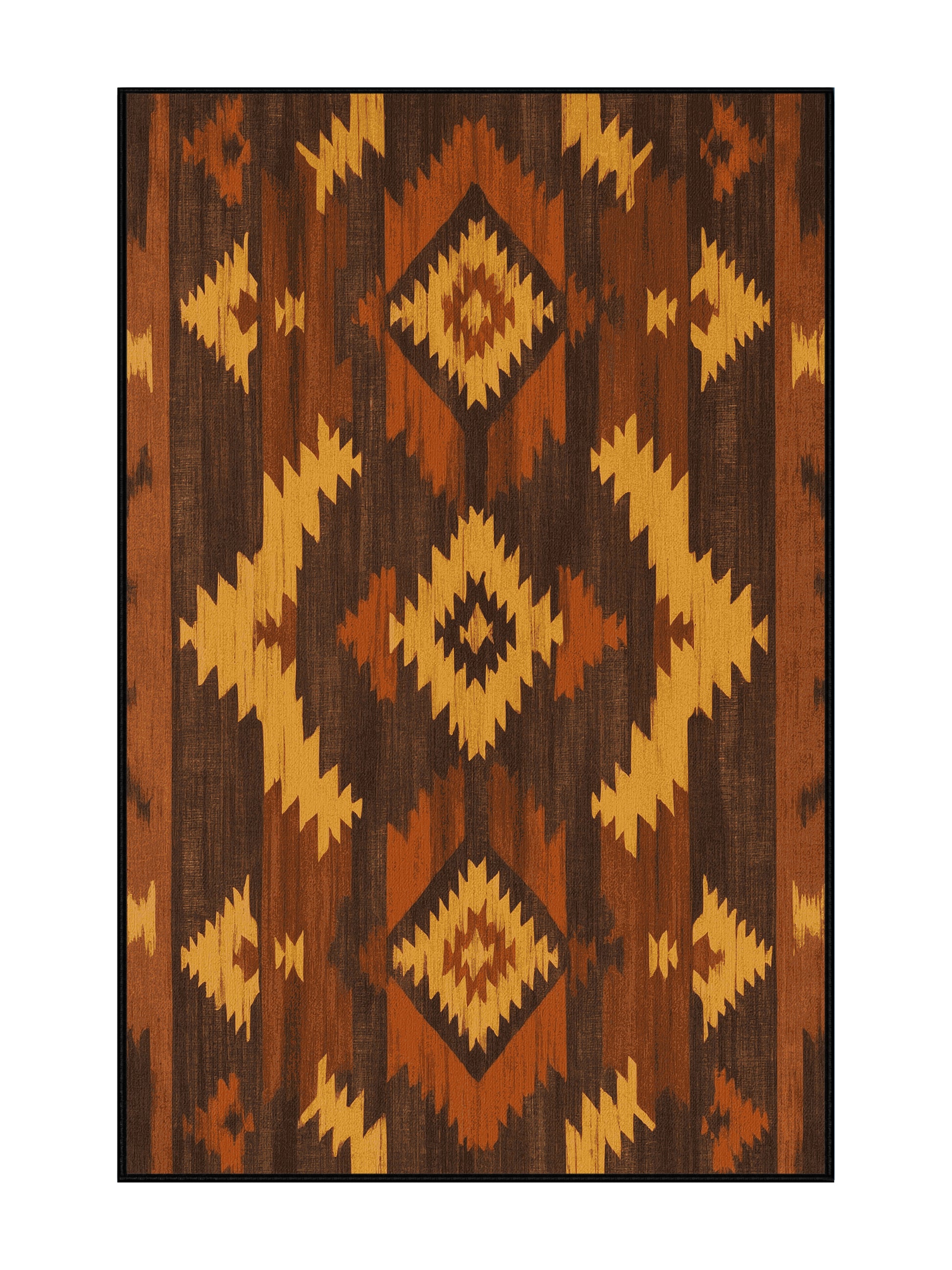 Heritage Southwest Spirit Dancer - Premium Coffee Modern Area Rug | Plush & Washable Options | Rugolution Home Decor