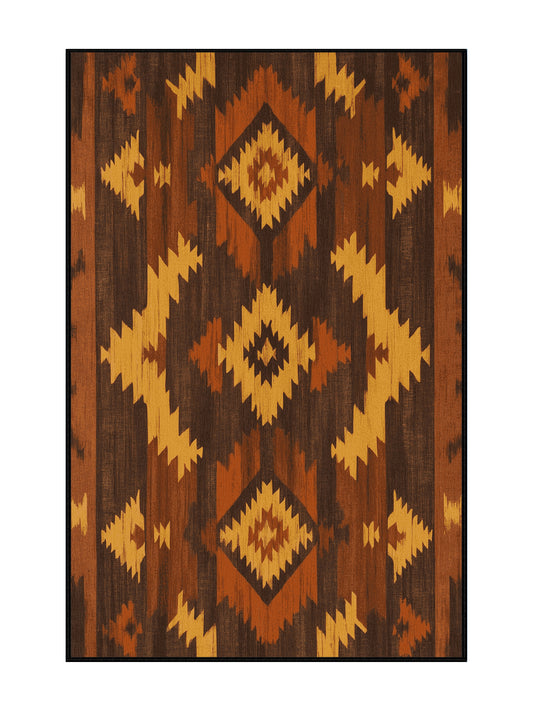Heritage Southwest Spirit Dancer - Premium Coffee Modern Area Rug | Plush & Washable Options | Rugolution Home Decor