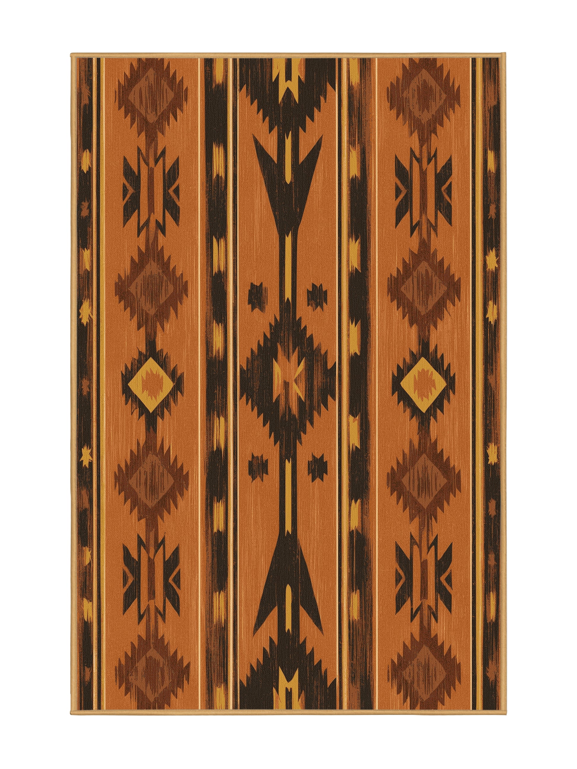 Heritage Southwest Echoing Ridge - Premium Petra Gold Modern Area Rug | Plush & Washable Options | Rugolution Home Decor