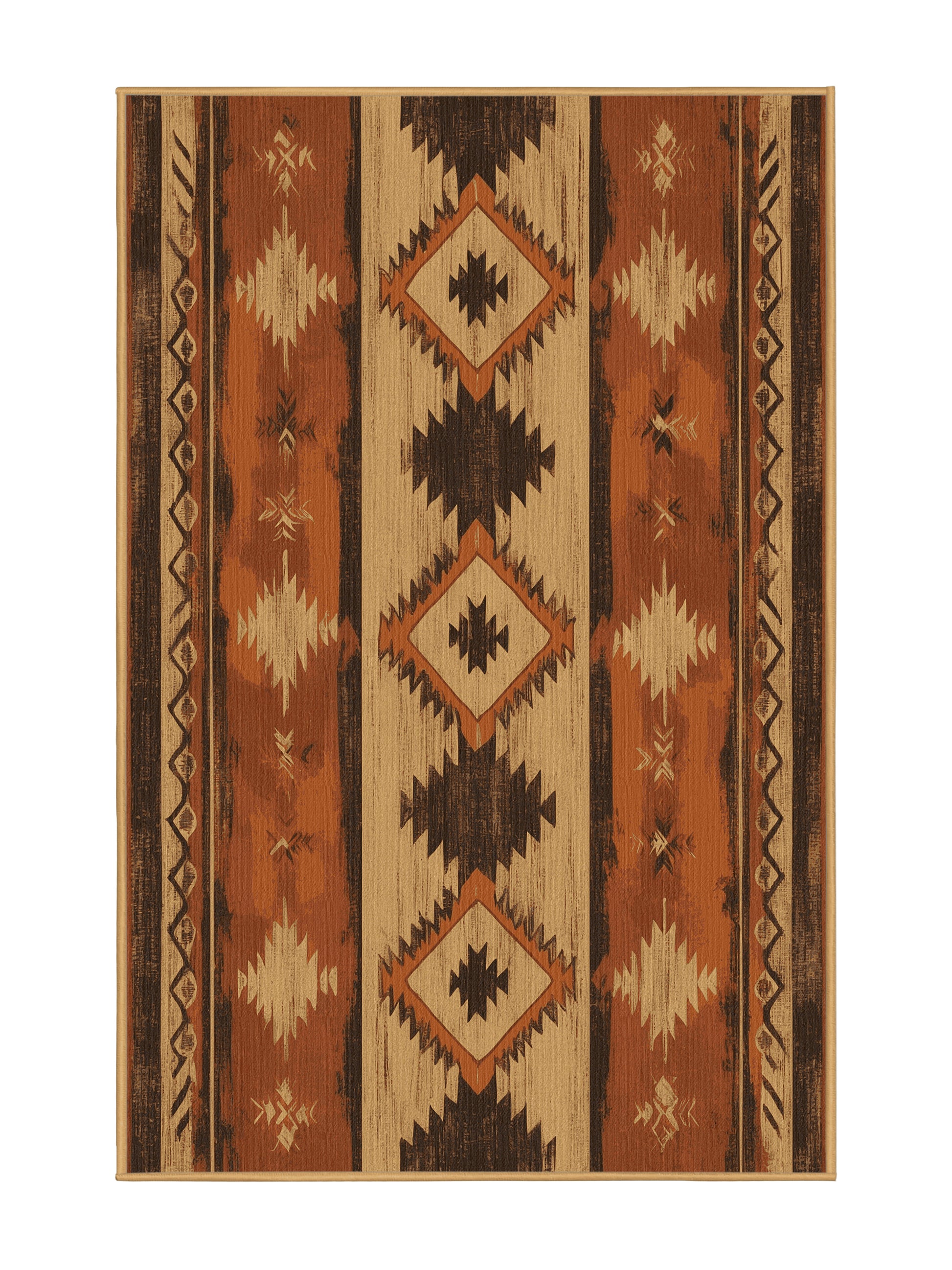 Heritage Southwest Painted Cliffs - Premium Sienna (W3C) Modern Area Rug | Plush & Washable Options | Rugolution Home Decor