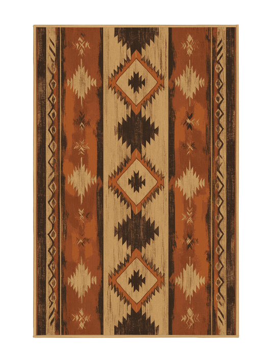 Heritage Southwest Painted Cliffs - Premium Sienna (W3C) Modern Area Rug | Plush & Washable Options | Rugolution Home Decor