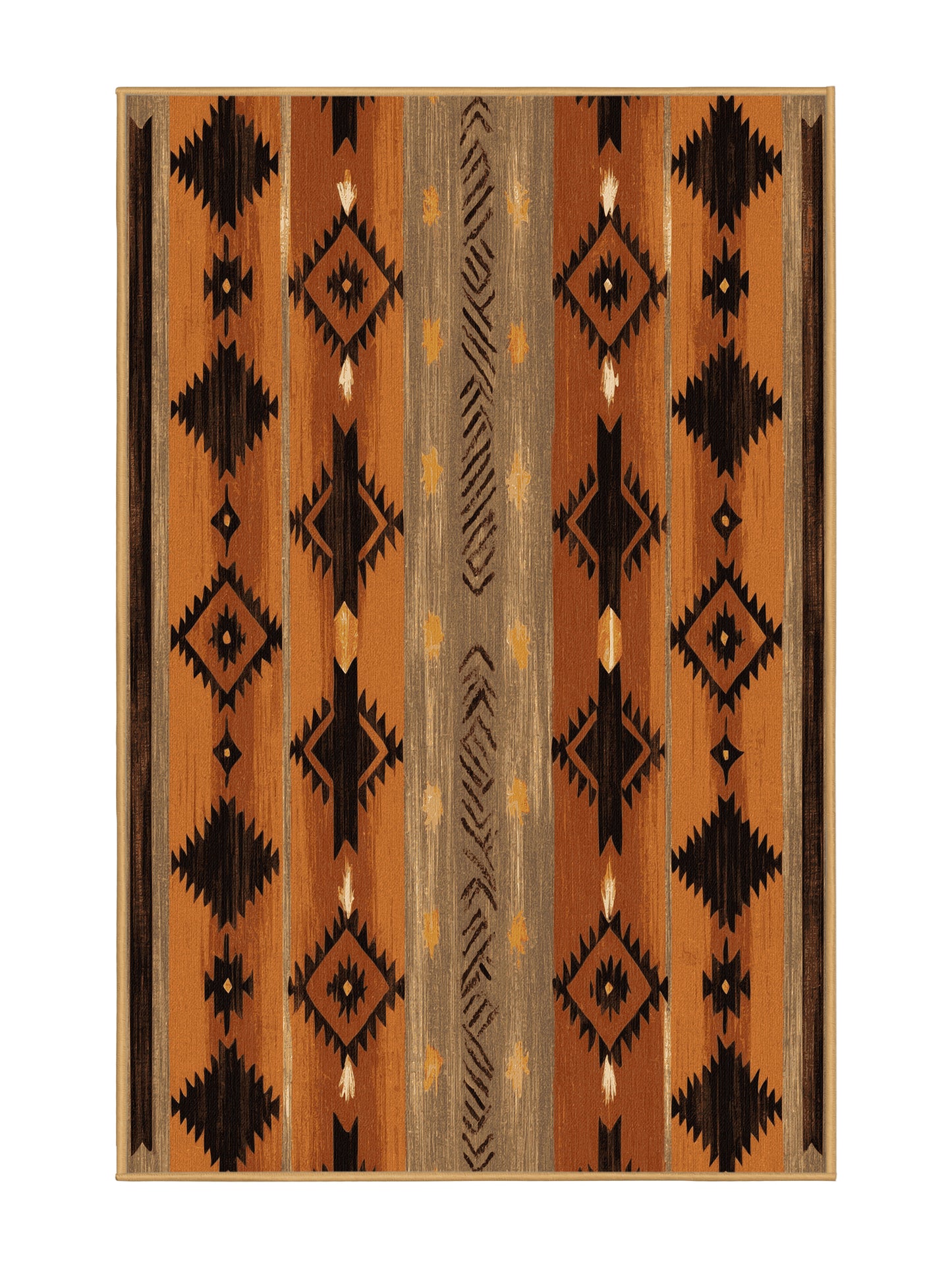 Heritage Southwest Terra Tapestry - Premium Dark Gold Modern Area Rug | Plush & Washable Options | Rugolution Home Decor