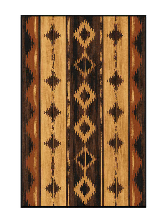 Heritage Southwest Serape Sands - Premium Midnight Modern Area Rug | Plush & Washable Options | Rugolution Home Decor