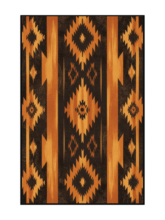 Heritage Southwest Roaming Ridge - Premium Midnight Modern Area Rug | Plush & Washable Options | Rugolution Home Decor