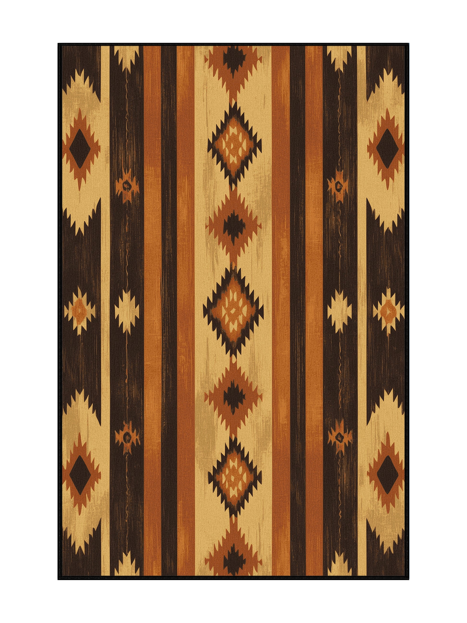 Heritage Southwest Western Winds - Premium Midnight Modern Area Rug | Plush & Washable Options | Rugolution Home Decor
