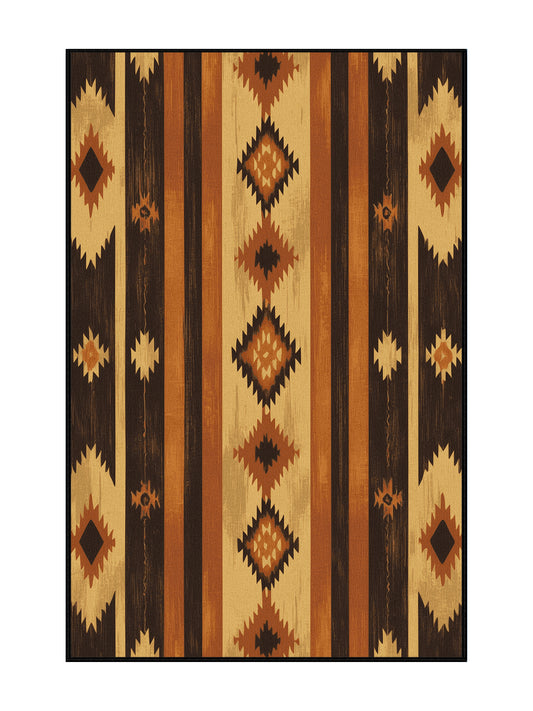 Heritage Southwest Western Winds - Premium Midnight Modern Area Rug | Plush & Washable Options | Rugolution Home Decor