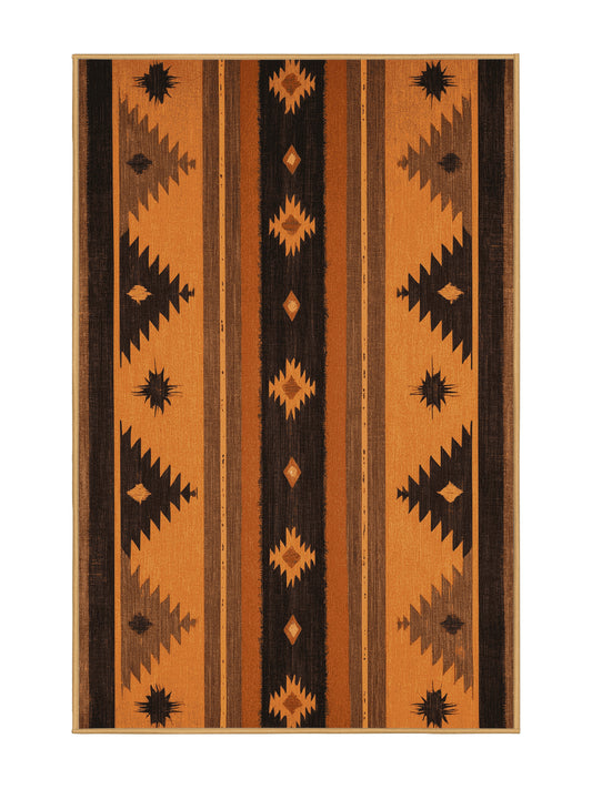 Heritage Southwest Nomadic Solace - Premium Sepia Modern Area Rug | Plush & Washable Options | Rugolution Home Decor