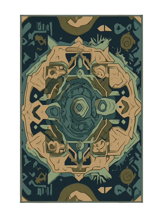 Heros Path Master's Quest - Premium Hazel Green Modern Area Rug | Plush & Washable Options | Rugolution Home Decor