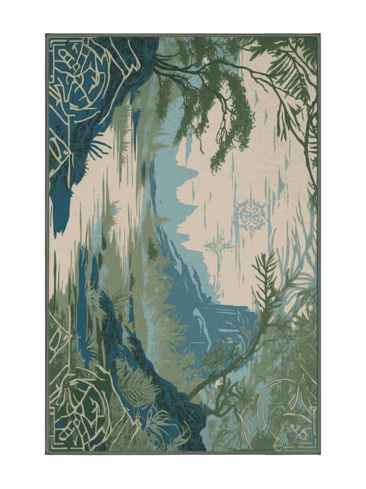 Heros Path Soul's Compass - Premium DarkSeaGreen (W3C) Modern Area Rug | Plush & Washable Options | Rugolution Home Decor