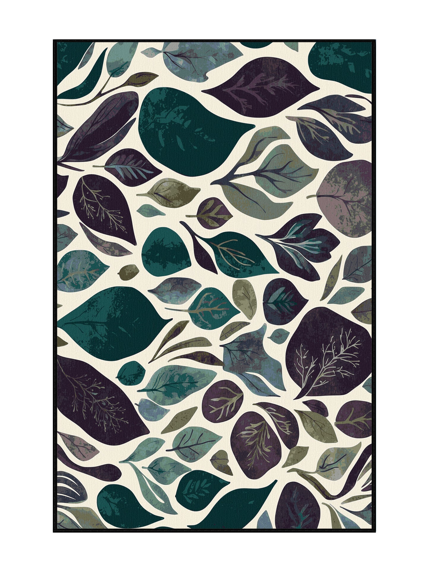 Mystic Flora Forest's Echo - Premium Charcoal Blue Modern Area Rug | Plush & Washable Options | Rugolution Home Decor