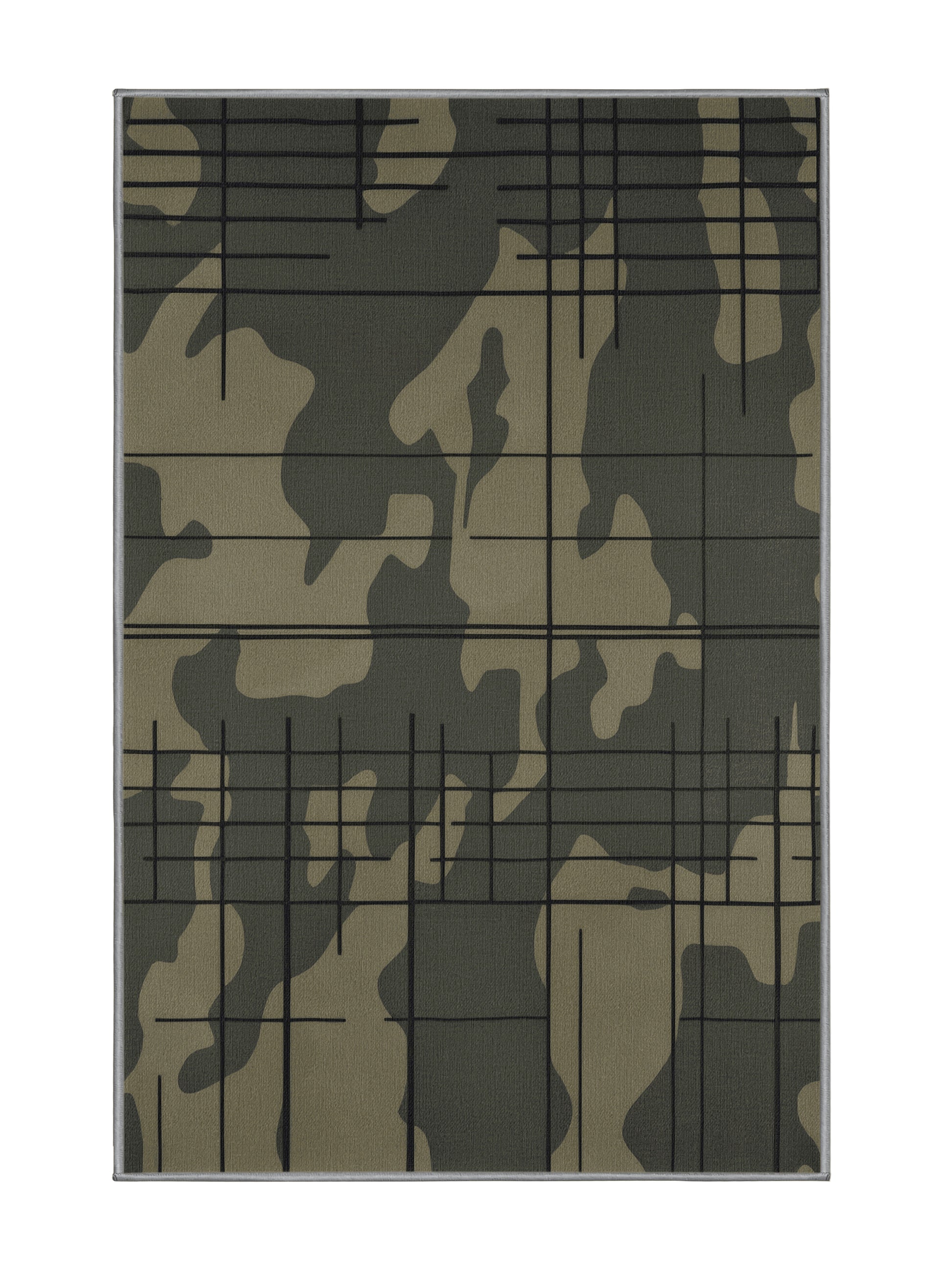Tactical Terrain Hunter's Edge - Premium Sage Green Modern Area Rug | Plush & Washable Options | Rugolution Home Decor