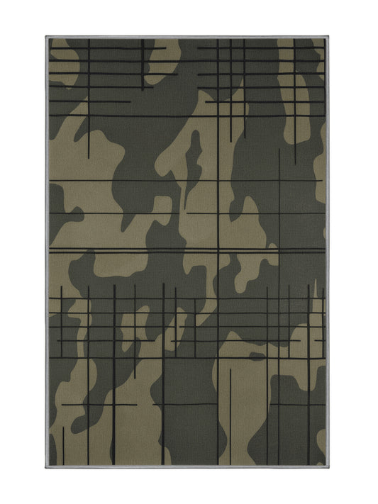 Tactical Terrain Hunter's Edge - Premium Sage Green Modern Area Rug | Plush & Washable Options | Rugolution Home Decor