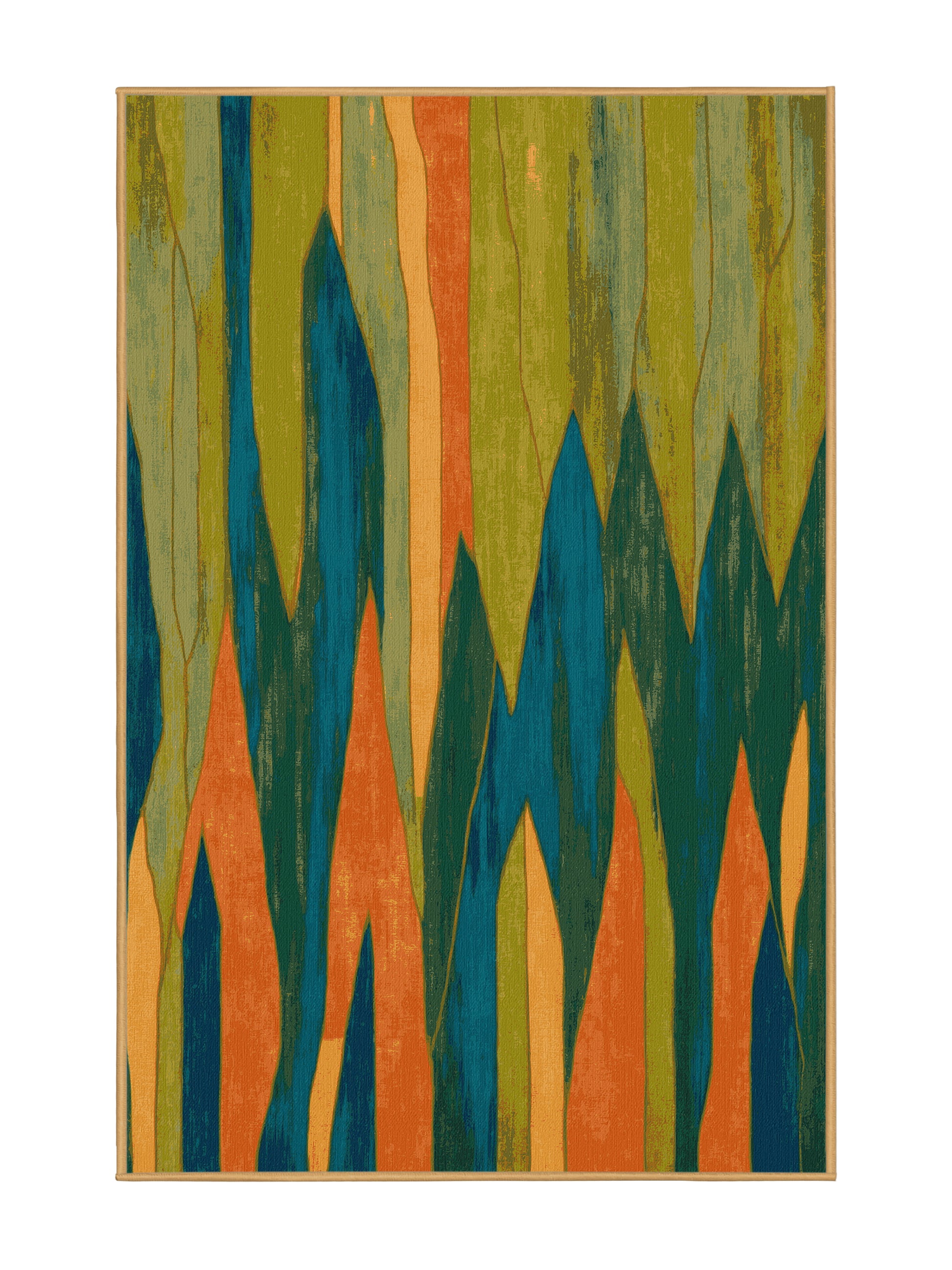 Vista Flow Eden's Edge - Premium Brass Modern Area Rug | Plush & Washable Options | Rugolution Home Decor