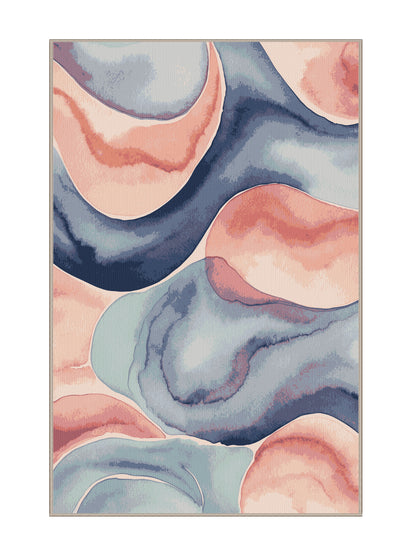 Aqua Serenity Ocean Veil - Premium Rose Gold Modern Area Rug | Plush & Washable Options | Rugolution Home Decor