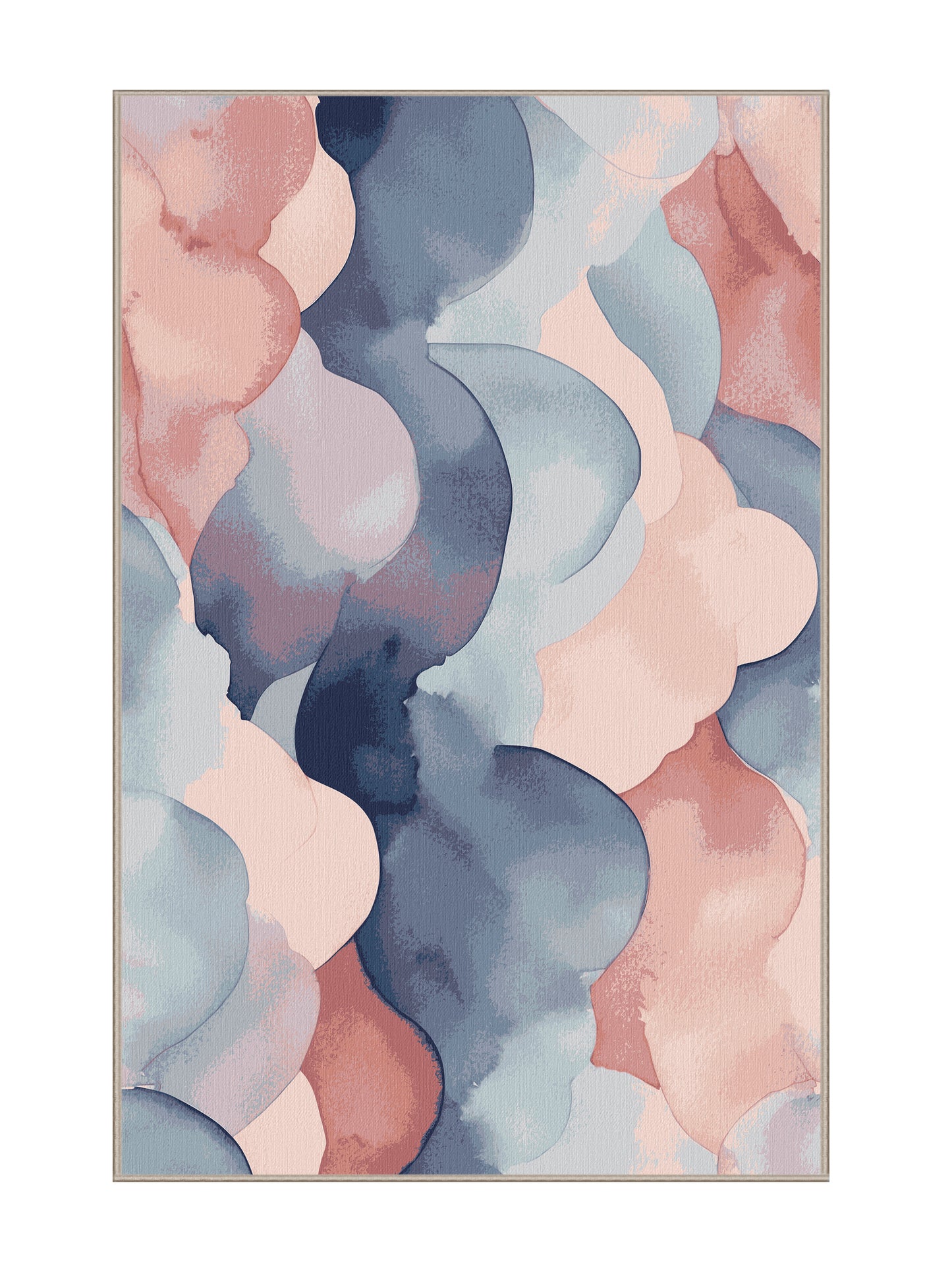 Aqua Serenity Dewy Waves - Premium Silver Pink Modern Area Rug | Plush & Washable Options | Rugolution Home Decor