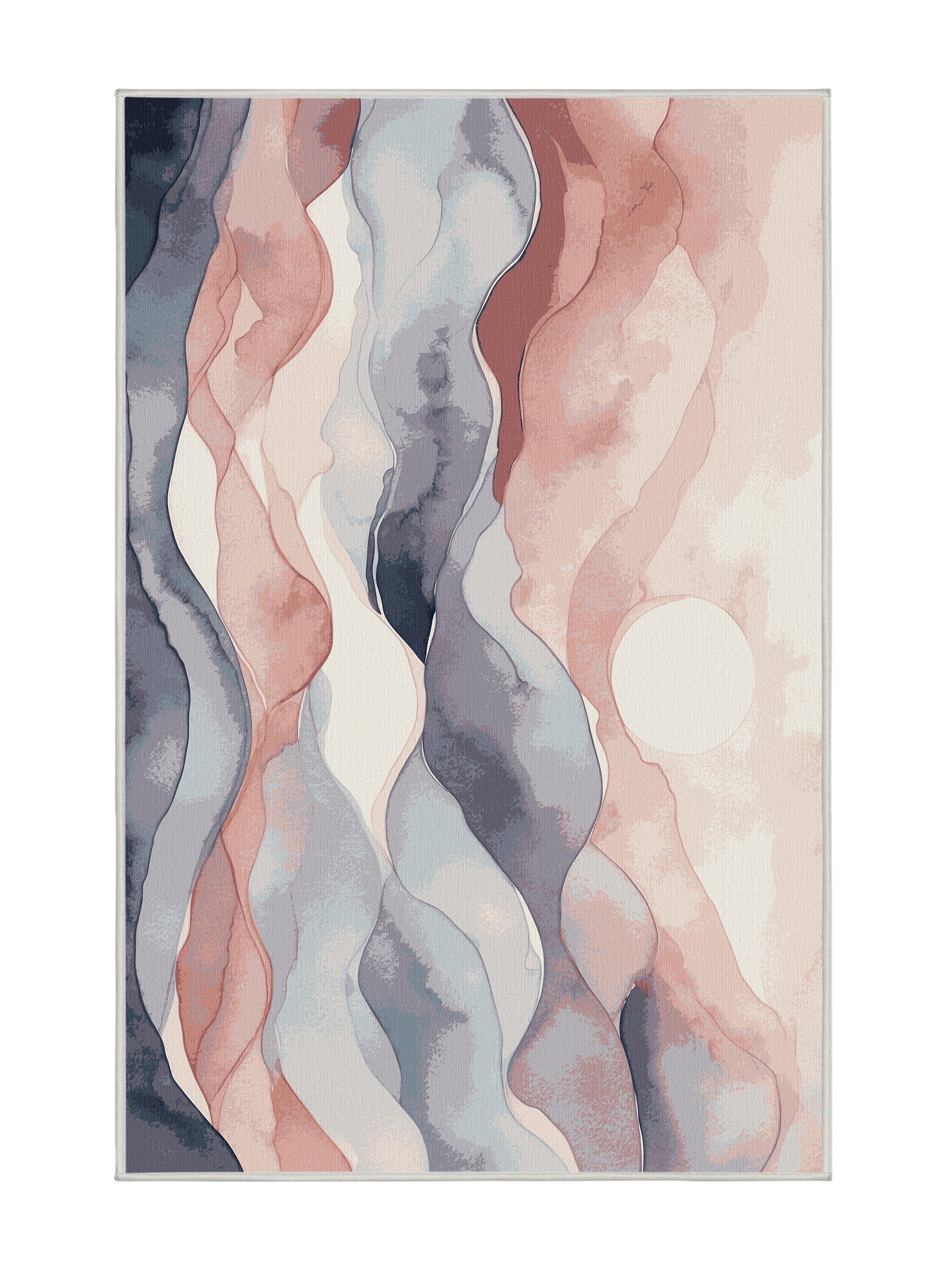 Aqua Serenity Coral Sky - Premium Dark White Modern Area Rug | Plush & Washable Options | Rugolution Home Decor