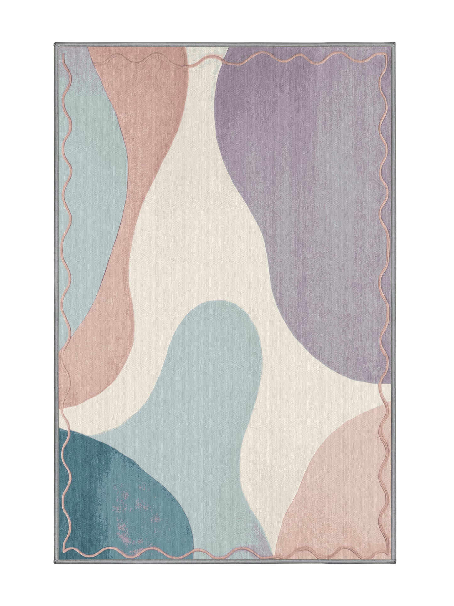 Aqua Serenity Oceanic Blush - Premium Pale Silver Modern Area Rug | Plush & Washable Options | Rugolution Home Decor