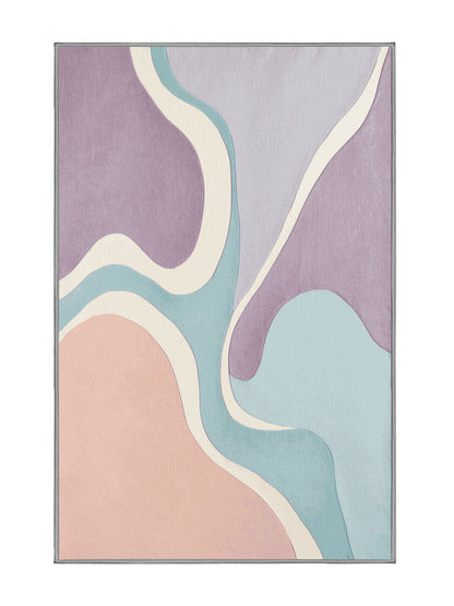 Aqua Serenity Skybound Ripple - Premium Pale Silver Modern Area Rug | Plush & Washable Options | Rugolution Home Decor