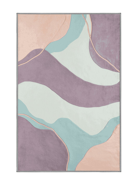 Aqua Serenity Amethyst Drift - Premium Wisteria Purple Modern Area Rug | Plush & Washable Options | Rugolution Home Decor