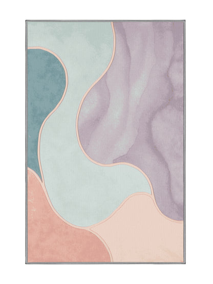 Aqua Serenity Gentle Crest - Premium Gray Cloud Modern Area Rug | Plush & Washable Options | Rugolution Home Decor