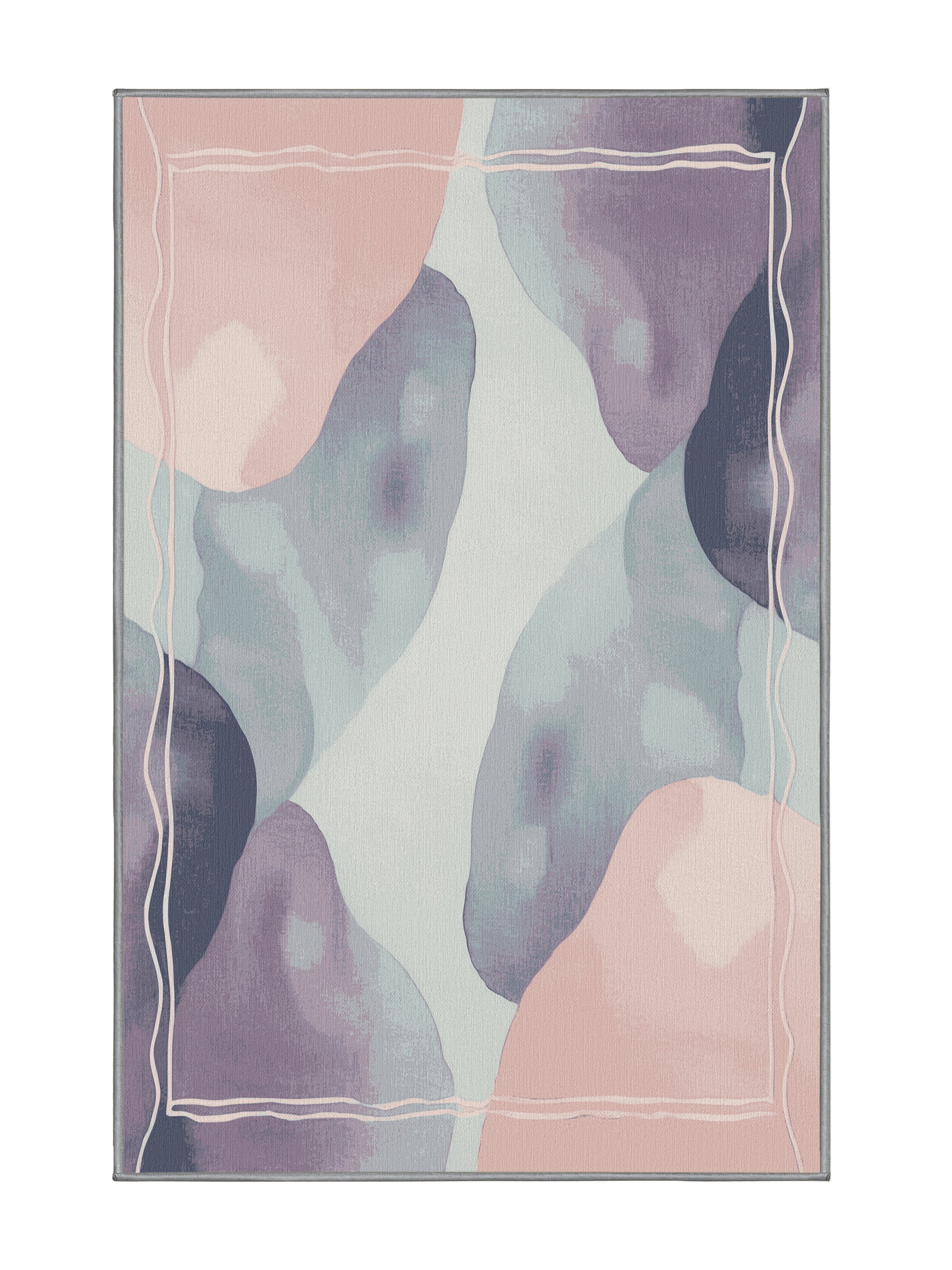 Aqua Serenity Blush Breeze - Premium Pale Silver Modern Area Rug | Plush & Washable Options | Rugolution Home Decor