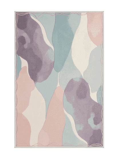 Aqua Serenity Lilac Glow - Premium Dark White Modern Area Rug | Plush & Washable Options | Rugolution Home Decor