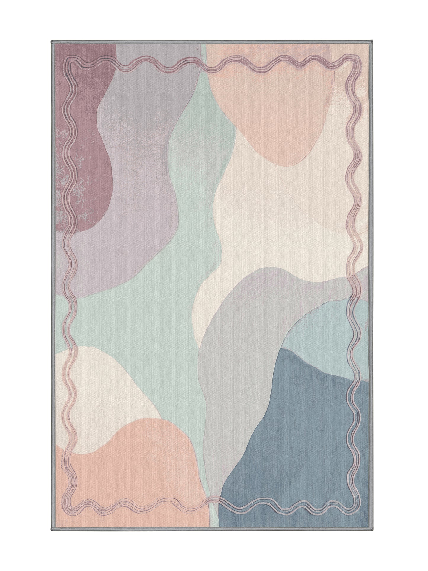 Aqua Serenity Pastel Shore - Premium Pale Silver Modern Area Rug | Plush & Washable Options | Rugolution Home Decor