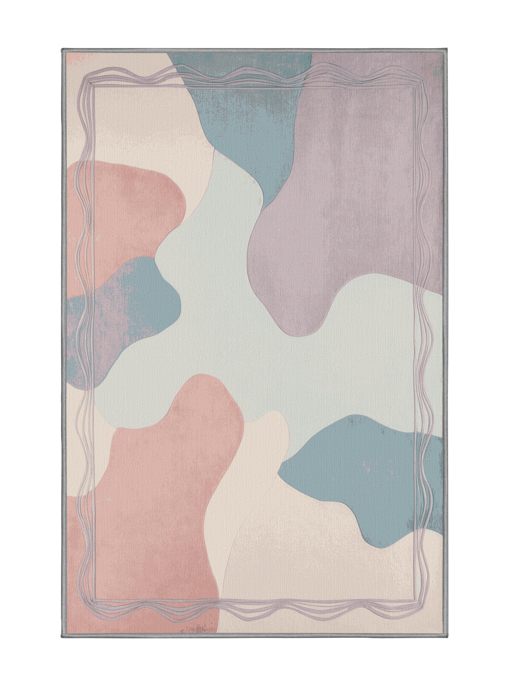 Aqua Serenity Wavelight Bloom - Premium Gray Goose Modern Area Rug | Plush & Washable Options | Rugolution Home Decor