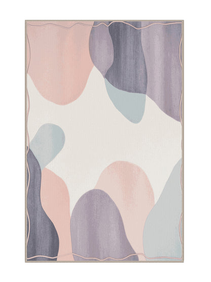 Aqua Serenity Iridescent Drift - Premium Silver Pink Modern Area Rug | Plush & Washable Options | Rugolution Home Decor