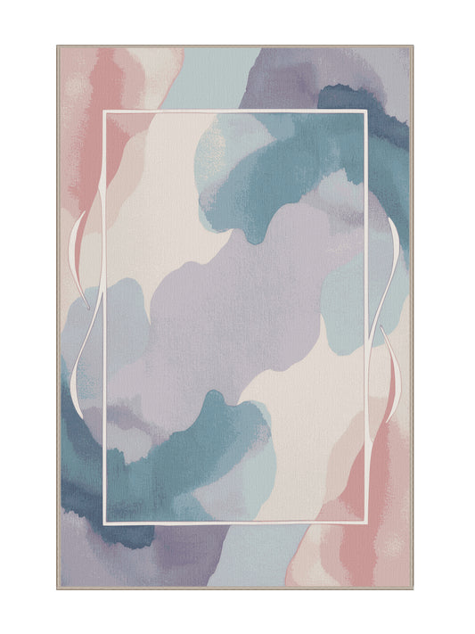 Aqua Serenity Horizon Veil - Premium Lavender Pinocchio Modern Area Rug | Plush & Washable Options | Rugolution Home Decor