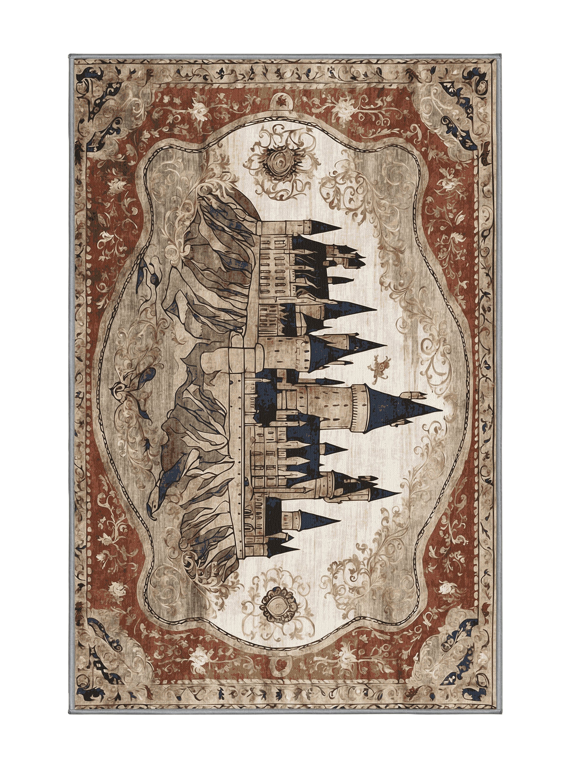 Castle Chronicles Citadel’s Grace - Premium Sandstone Modern Area Rug | Plush & Washable Options | Rugolution Home Decor