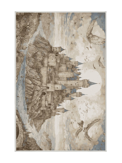 Castle Chronicles Twilight Keep - Premium White Chocolate Modern Area Rug | Plush & Washable Options | Rugolution Home Decor