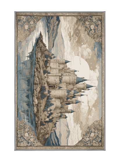 Castle Chronicles Stonehaven Castle - Premium Sandstone Modern Area Rug | Plush & Washable Options | Rugolution Home Decor