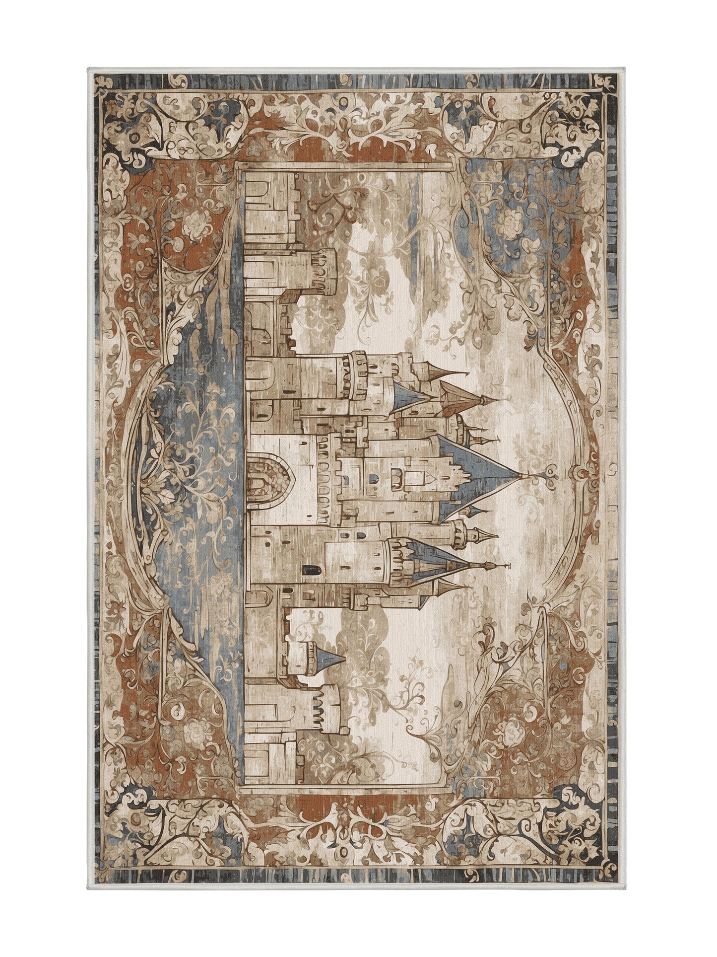 Castle Chronicles Ivory Towers - Premium Champagne Modern Area Rug | Plush & Washable Options | Rugolution Home Decor