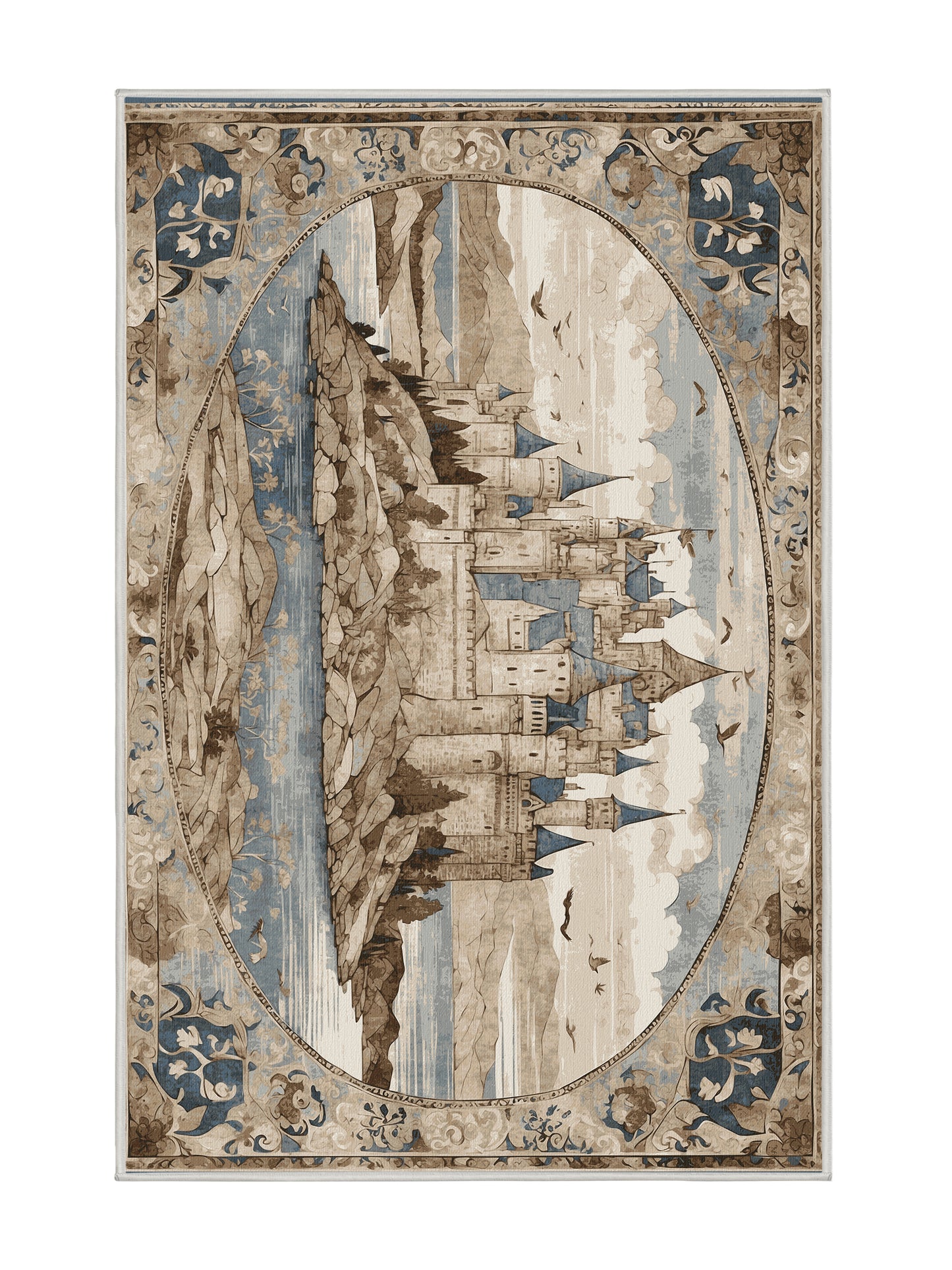 Castle Chronicles Legacy Gate - Premium White Chocolate Modern Area Rug | Plush & Washable Options | Rugolution Home Decor