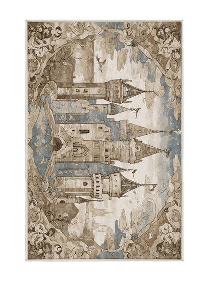 Castle Chronicles Majesty's Edge - Premium White Chocolate Modern Area Rug | Plush & Washable Options | Rugolution Home Decor