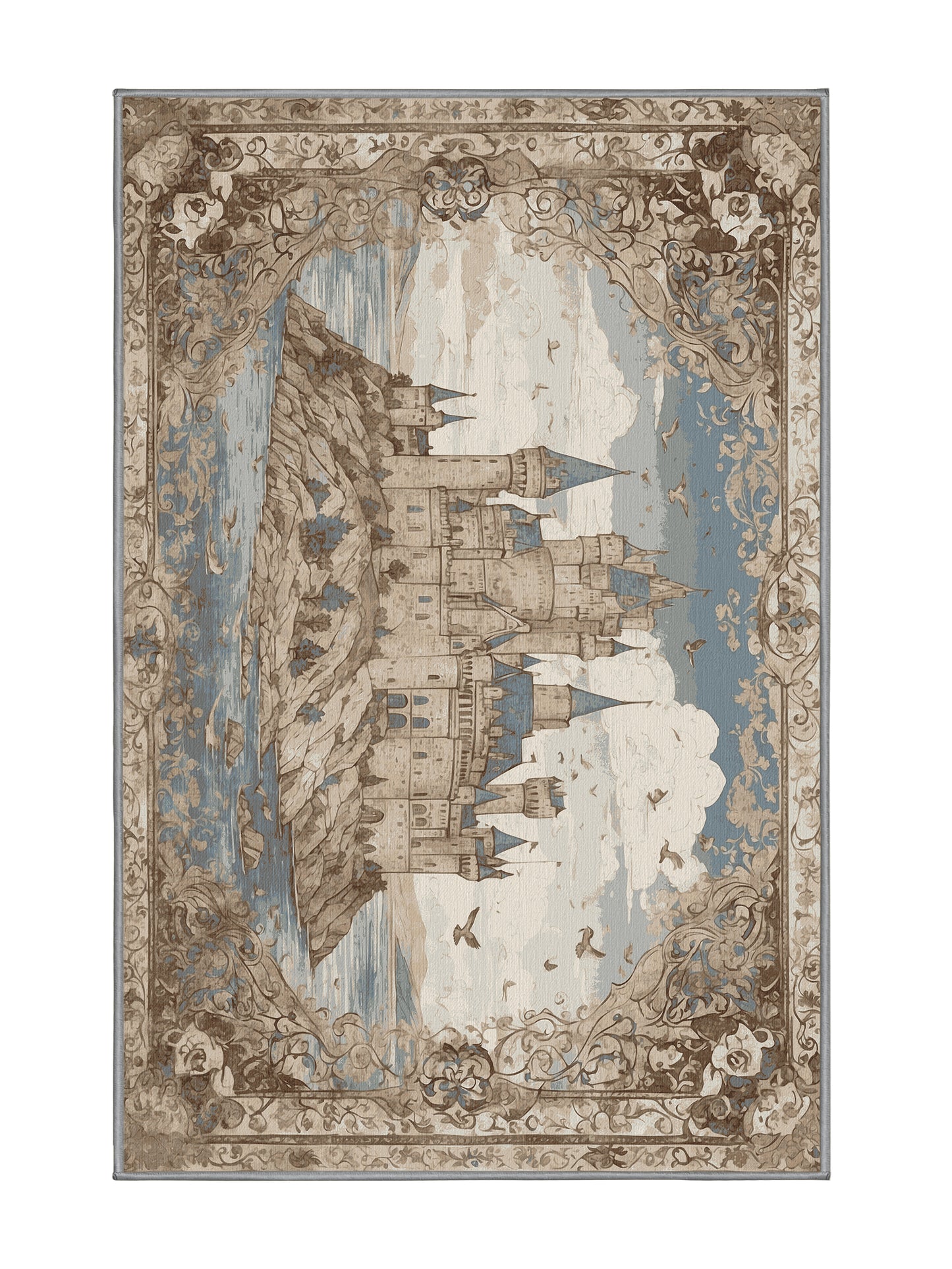 Castle Chronicles Noble Ascent - Premium Sandstone Modern Area Rug | Plush & Washable Options | Rugolution Home Decor