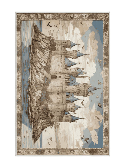 Castle Chronicles Imperial Watch - Premium White Chocolate Modern Area Rug | Plush & Washable Options | Rugolution Home Decor