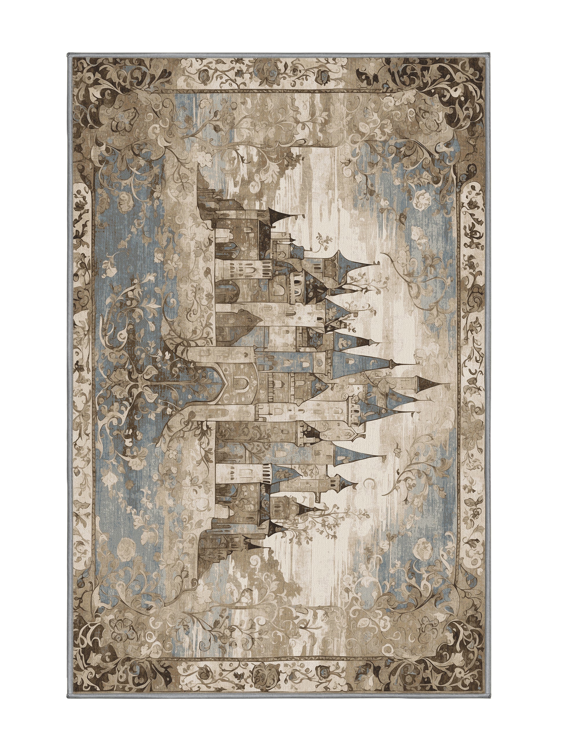 Castle Chronicles Kingdom’s Promise - Premium Sandstone Modern Area Rug | Plush & Washable Options | Rugolution Home Decor