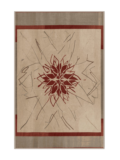 Crimson Geometry Vertex Harmony - Premium Tan (W3C) Modern Area Rug | Plush & Washable Options | Rugolution Home Decor