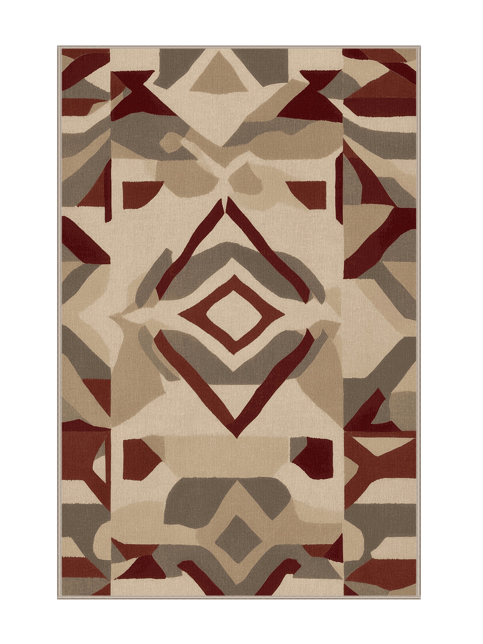 Crimson Geometry Angular Flow - Premium Tan (W3C) Modern Area Rug | Plush & Washable Options | Rugolution Home Decor