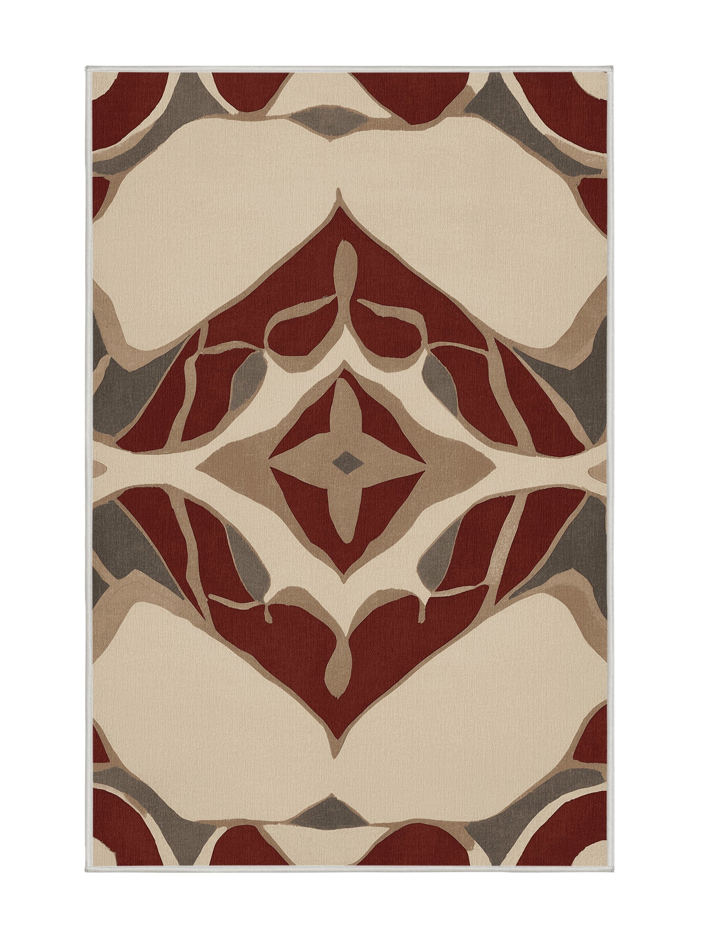 Crimson Geometry Modular Essence - Premium Golden Silk Modern Area Rug | Plush & Washable Options | Rugolution Home Decor