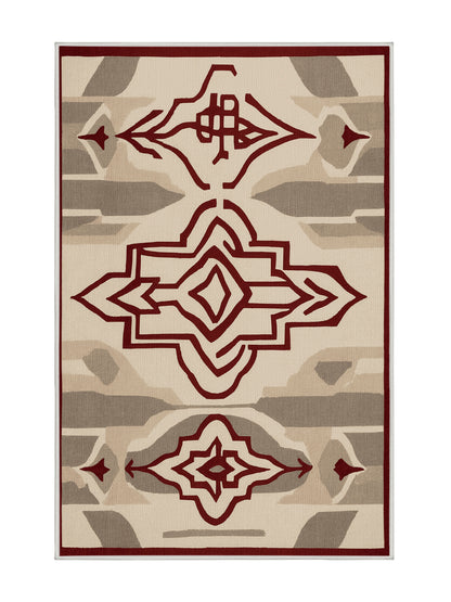 Crimson Geometry Dynamic Intervals - Premium Golden Silk Modern Area Rug | Plush & Washable Options | Rugolution Home Decor