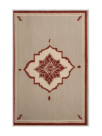 Crimson Geometry Elemental Grid - Premium Golden Silk Modern Area Rug | Plush & Washable Options | Rugolution Home Decor