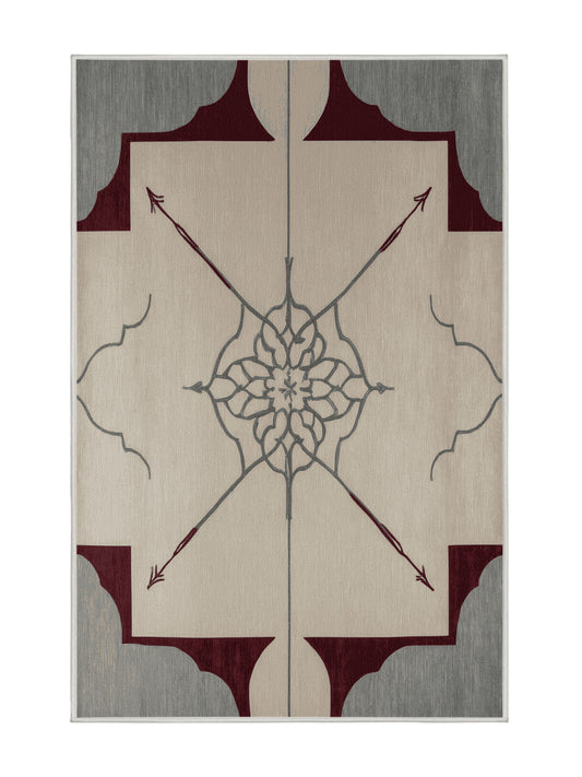 Crimson Geometry Angular Ascent - Premium Dark White Modern Area Rug | Plush & Washable Options | Rugolution Home Decor