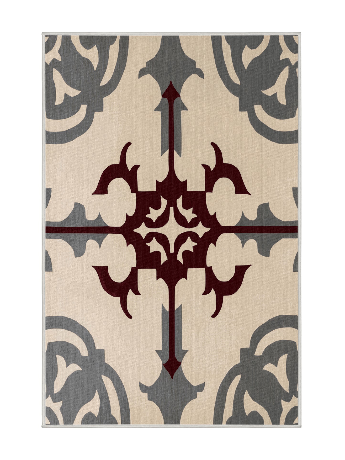 Crimson Geometry Kinetic Unity - Premium Champagne Modern Area Rug | Plush & Washable Options | Rugolution Home Decor