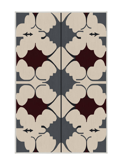 Crimson Geometry Meticulous Curve - Premium Dark White Modern Area Rug | Plush & Washable Options | Rugolution Home Decor