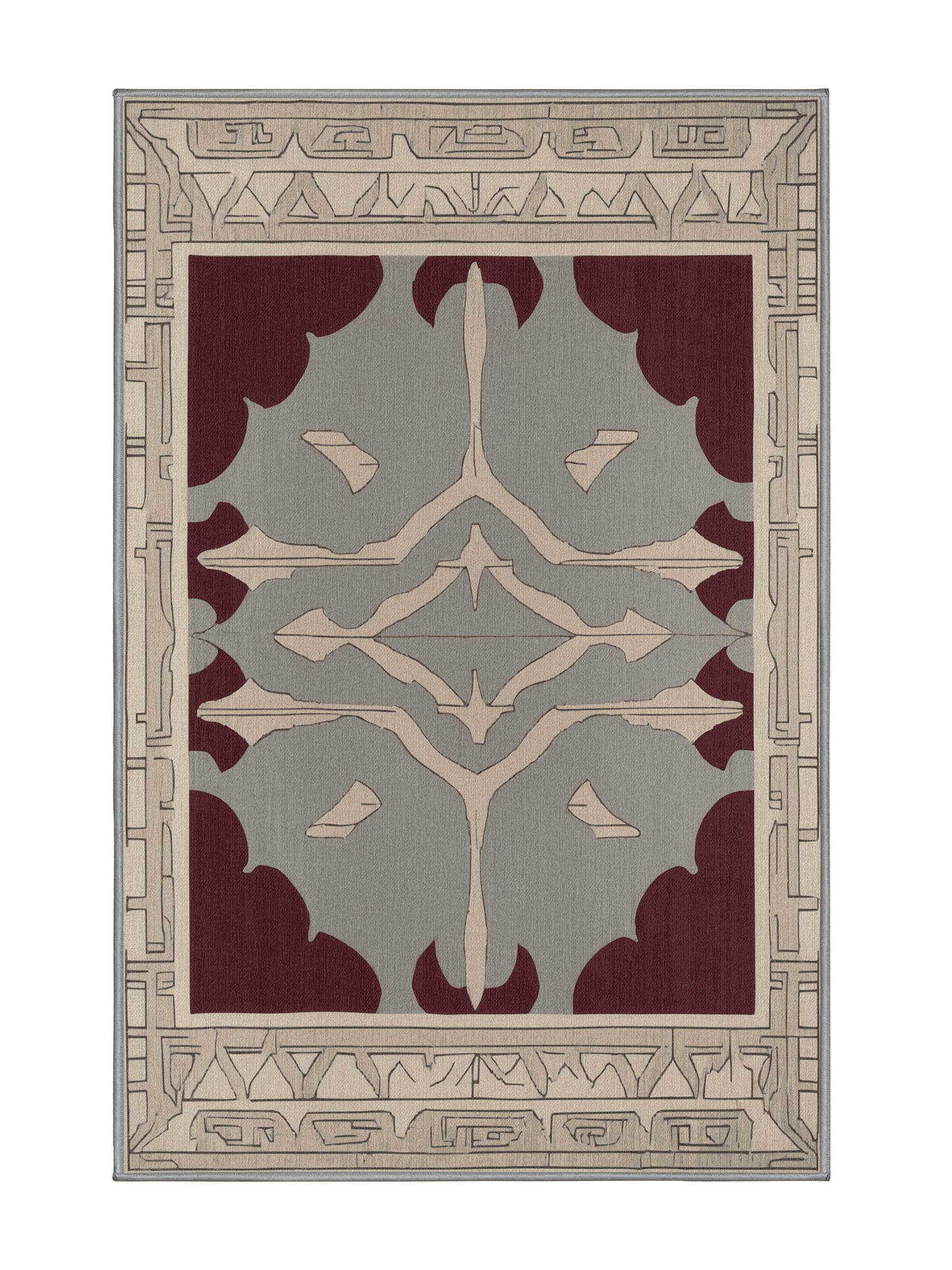 Crimson Geometry Parallel Vision - Premium Sandstone Modern Area Rug | Plush & Washable Options | Rugolution Home Decor